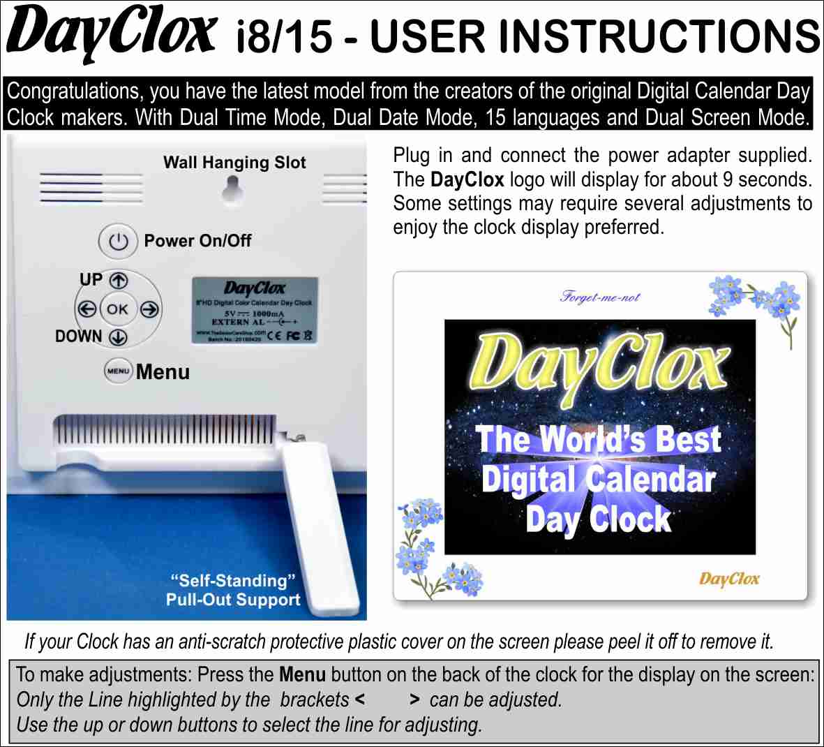 DayClox Instructions - DayClox