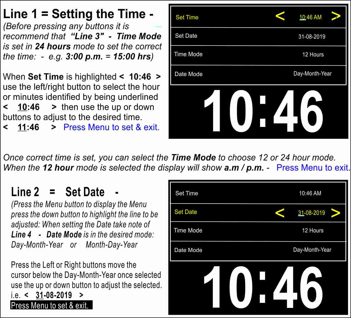 Digital calendar day clock manual pdf