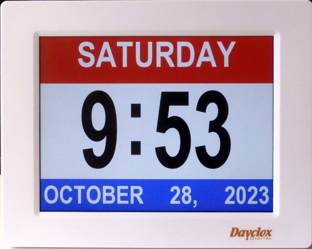 200mm (8'')  Digital Clock - 2025 White Frame