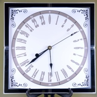11'' Glass Square 24 hour Quartz Clock